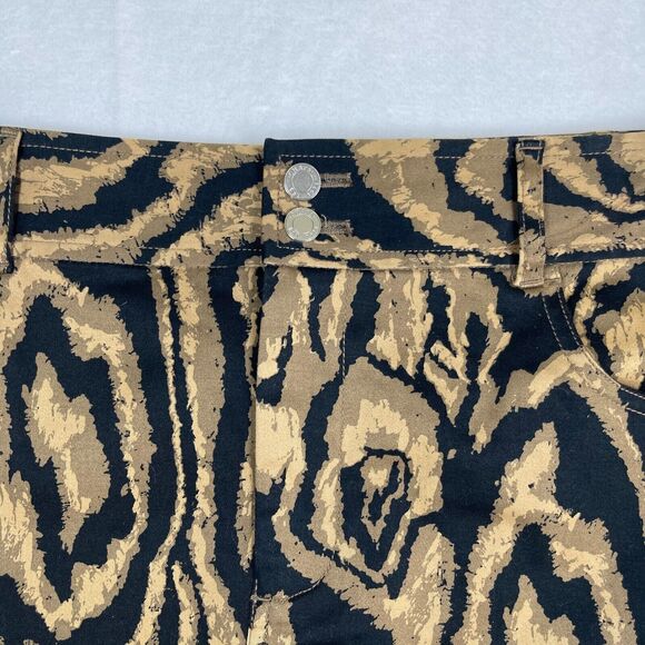 Chaps Skirt Womens Size 12 Animal Print Knee Length Unlined Slit Pockets Boho - Picture 3 of 9